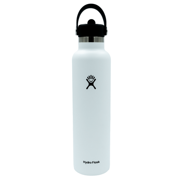 White 24 Oz Straw Lid Hydro Flask U-State